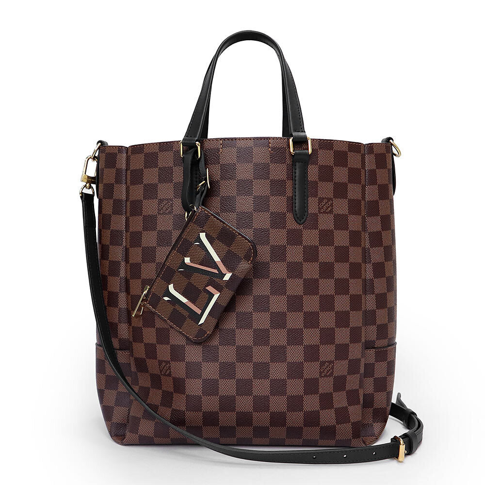 LOUIS VUITTON Belmont NV Damier Leather Brown Shoulder Handbag Crossbody